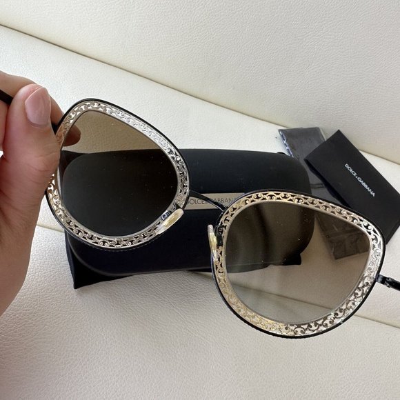 DOLCE & GABBANA D&G Sonnenbrille DG 2225 1311 6E 52-26 145 Black Gold Metal Grid main image 4